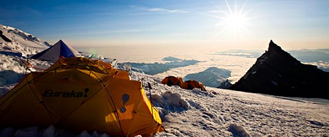 Ingraham Flats on the Disappointment Cleaver route of the Mt Rainier Climb with International Mountain Guides